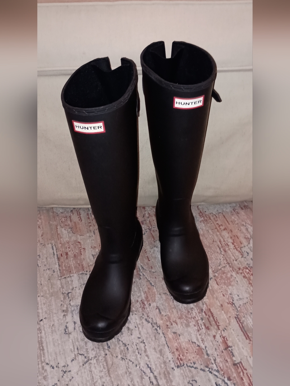 Hunter Black High Chore Boots Women's Size 6